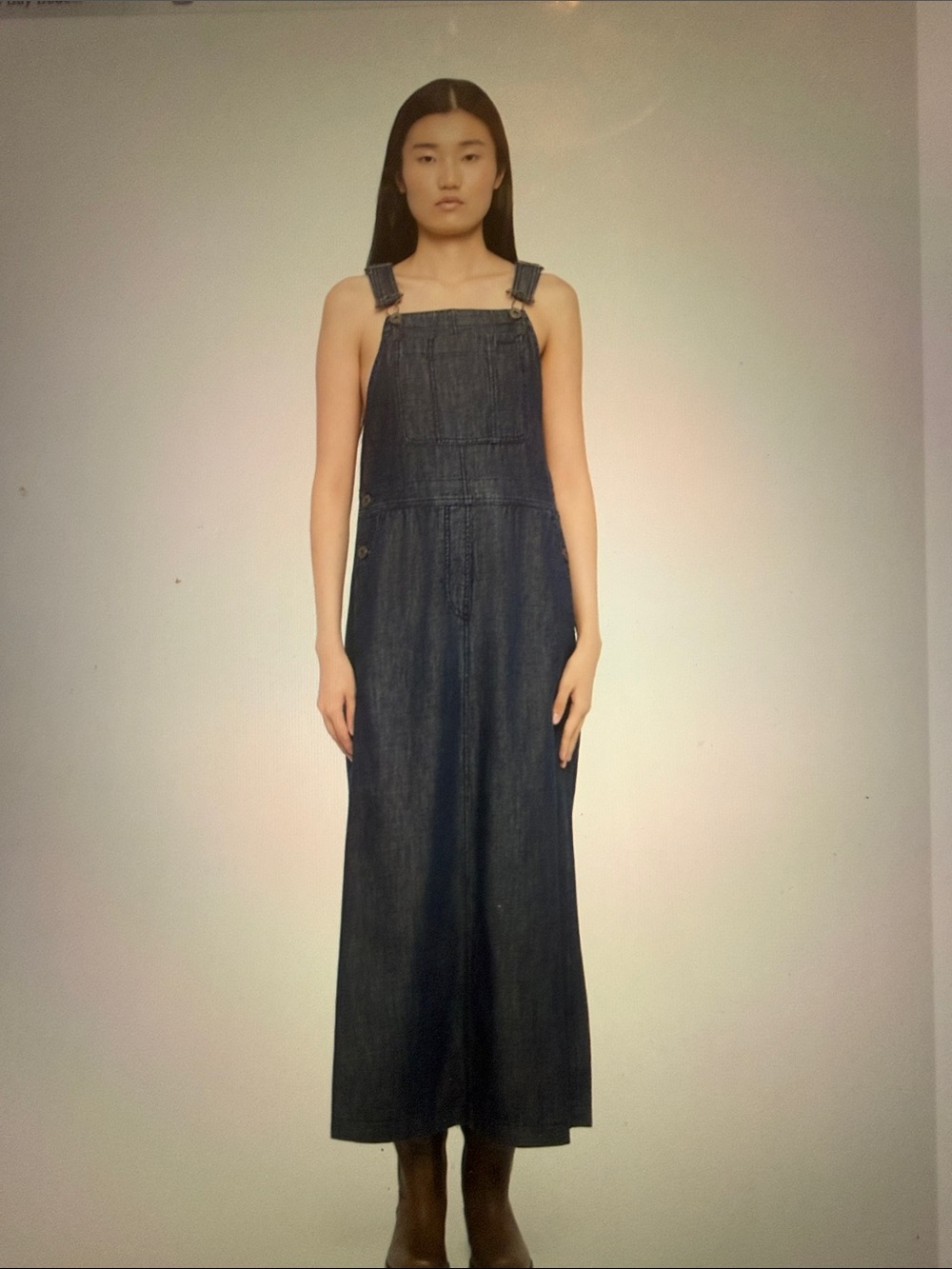 Weekend Max Mara Dark Indigo Denim Midi Overall Dress Spring 2026